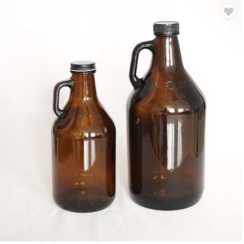 1 Liter and 2 Liter Amber Beer Growler In Glass Beer Bottles Swing Top